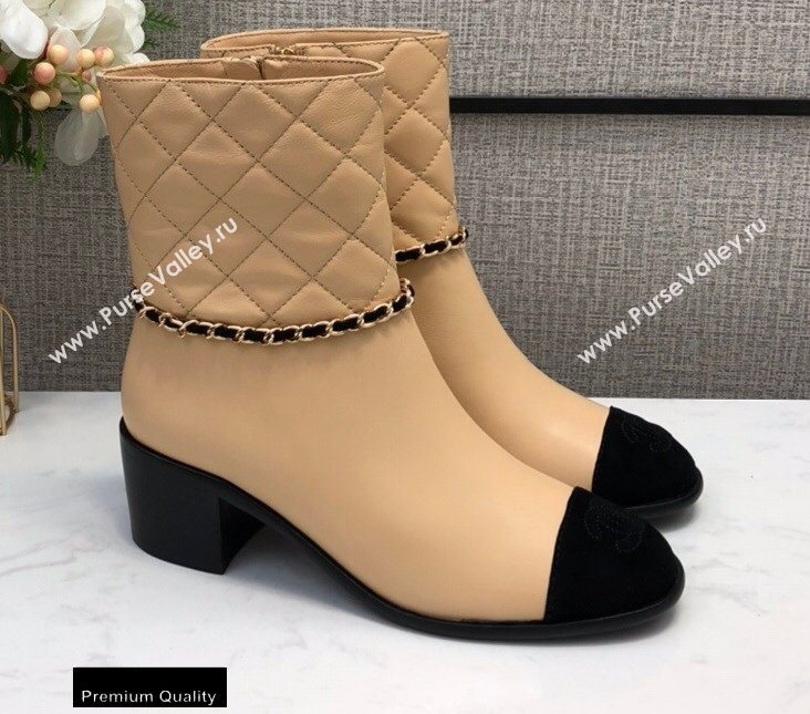 Chanel Heel 5.5cm Logo Leather Ankle Boots CH05 2020 (modeng-20082216)