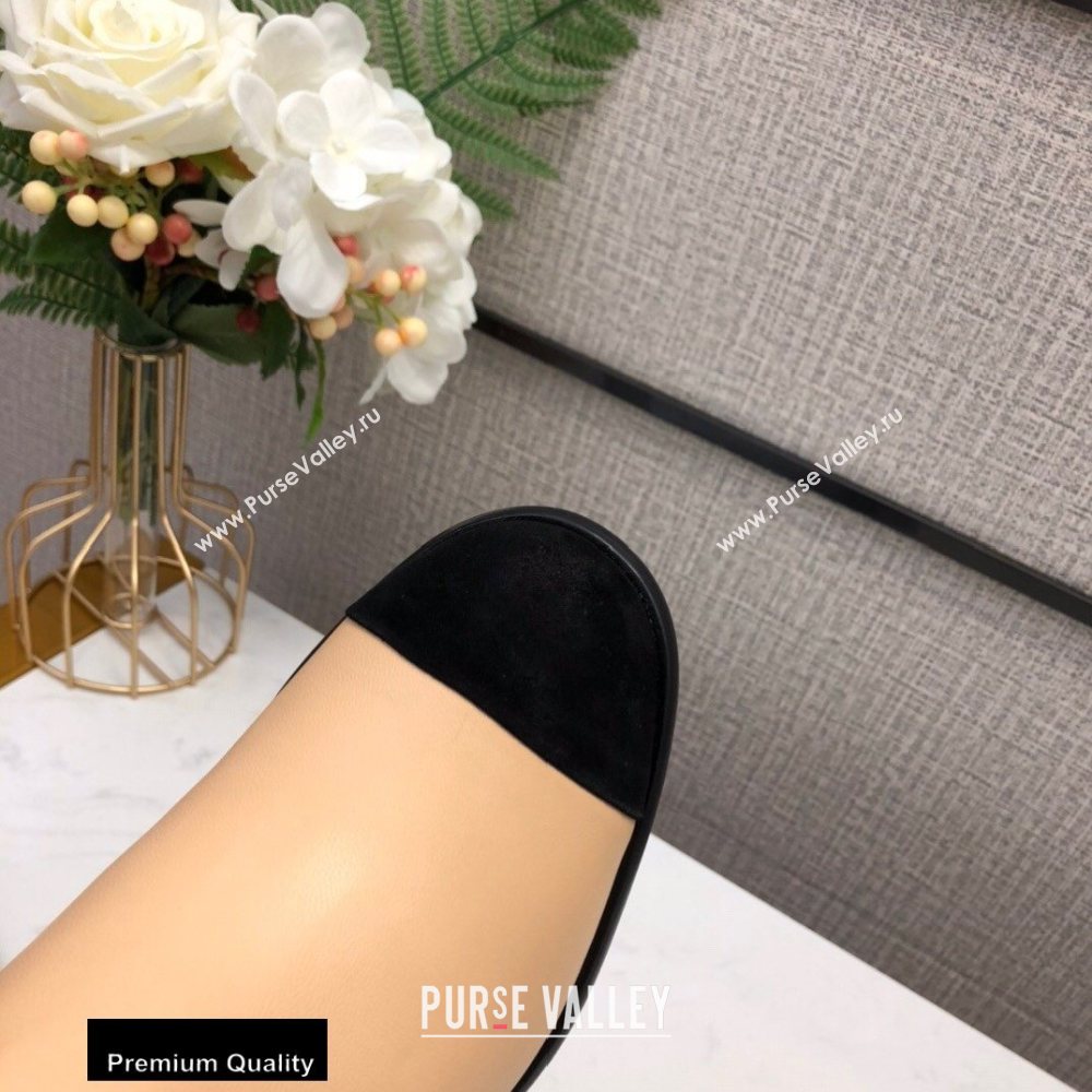 Chanel Heel 5.5cm Logo Leather Ankle Boots G36307 Beige 2020 (modeng-20082220)