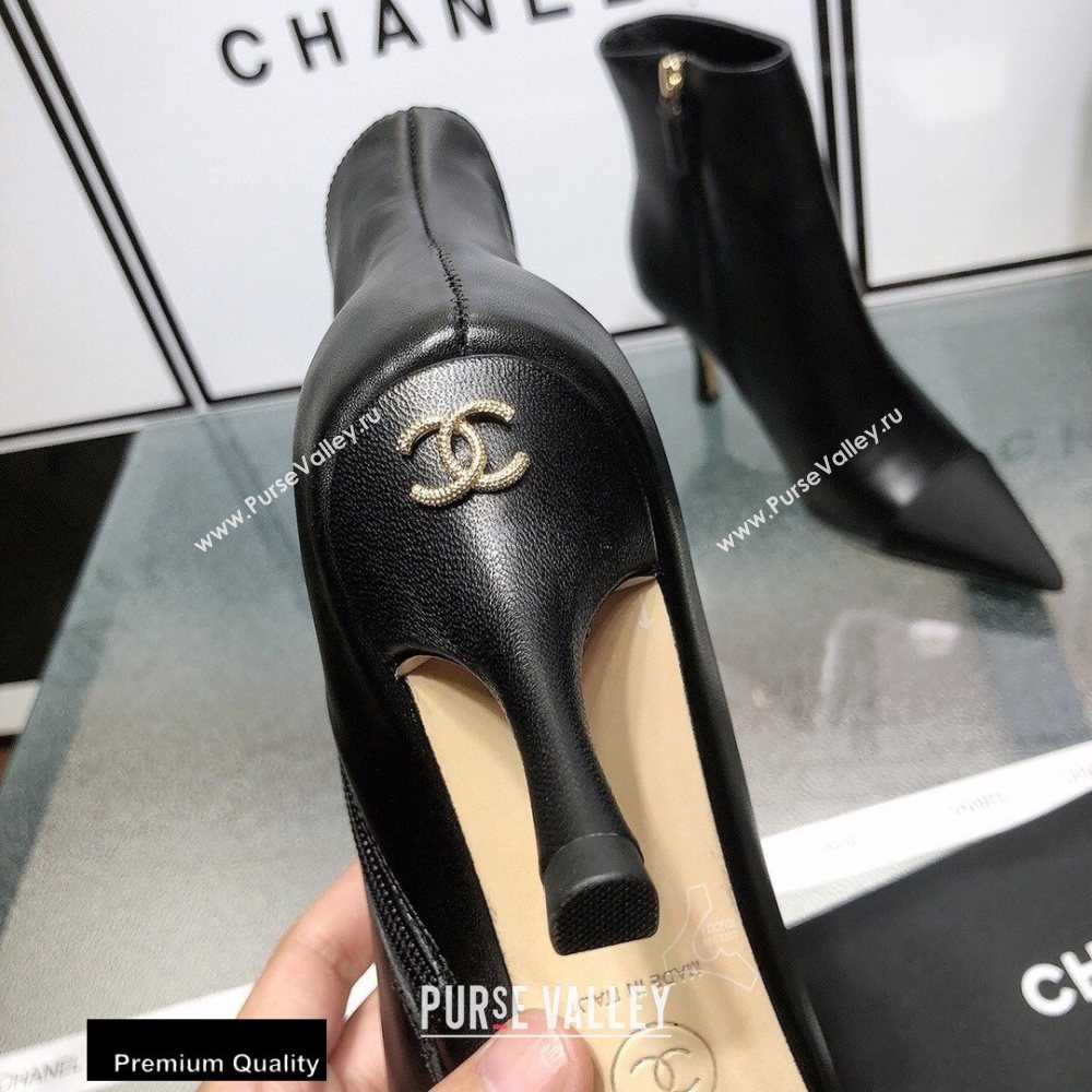 Chanel Heel 7.5cm Logo Leather Ankle Boots CH06 2020 (modeng-20082217)