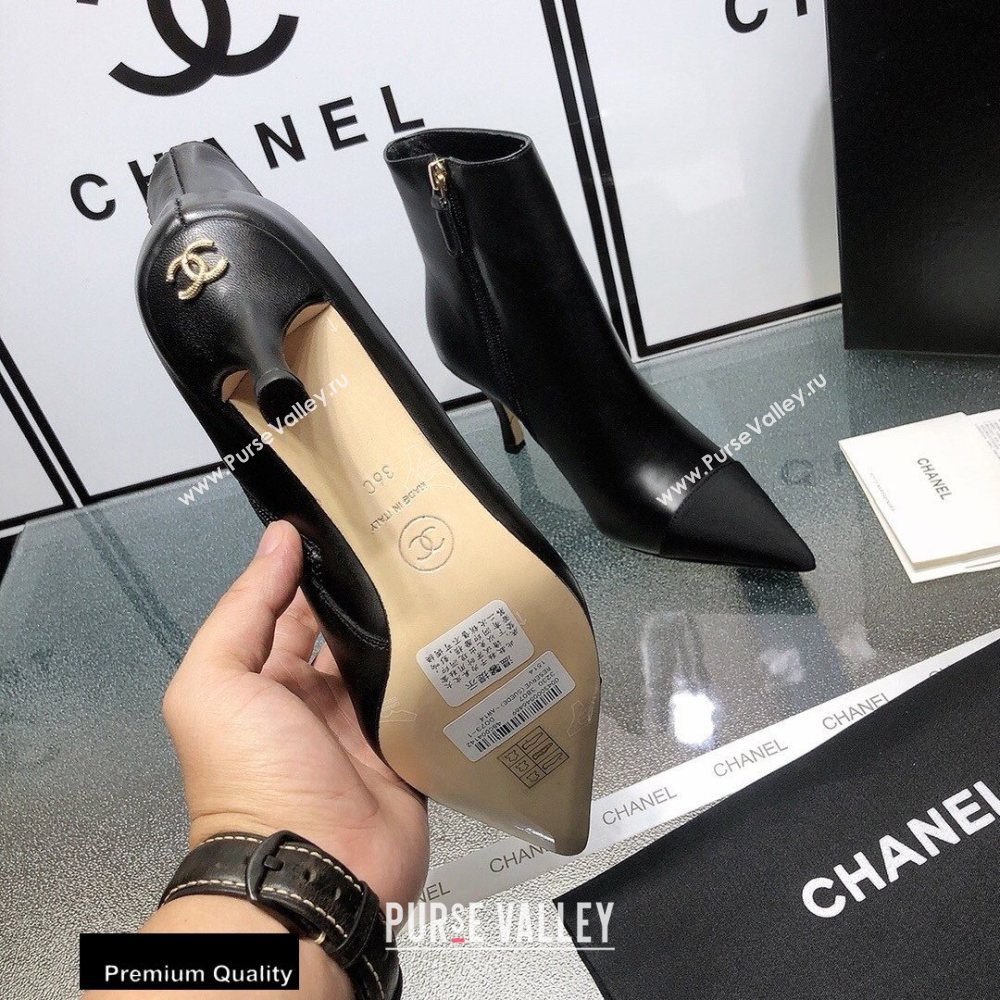 Chanel Heel 7.5cm Logo Leather Ankle Boots CH06 2020 (modeng-20082217)