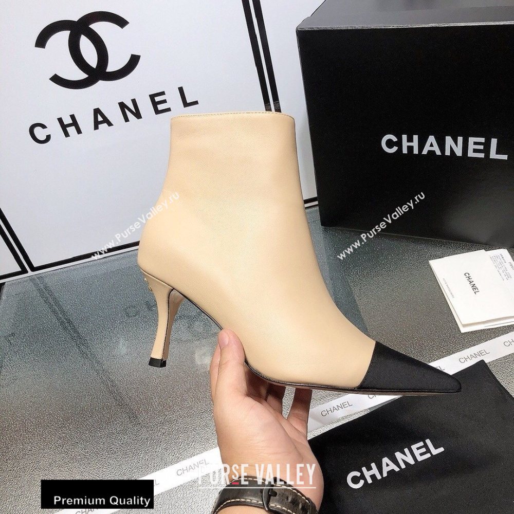 Chanel Heel 7.5cm Logo Leather Ankle Boots CH07 2020 (modeng-20082218)