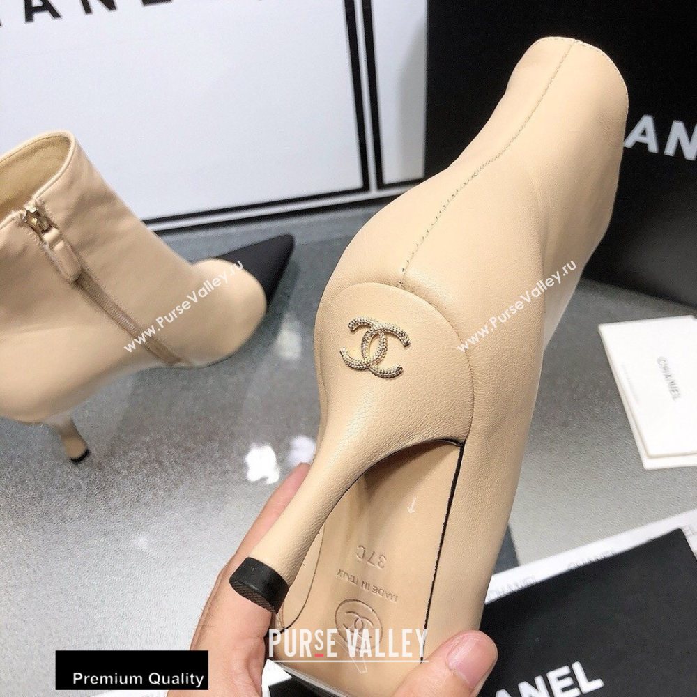 Chanel Heel 7.5cm Logo Leather Ankle Boots CH07 2020 (modeng-20082218)