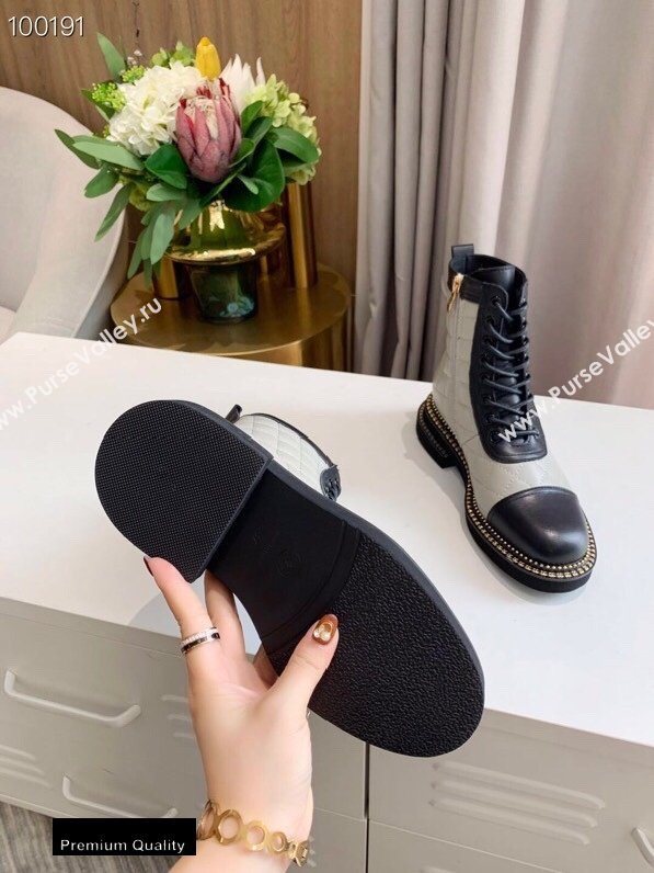 Chanel Logo Lace-Ups Ankle Boots CH18 2020 (lede-20082218)