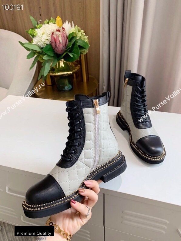 Chanel Logo Lace-Ups Ankle Boots CH18 2020 (lede-20082218)