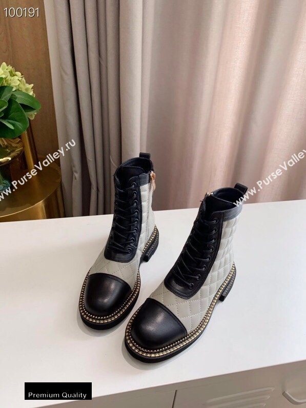 Chanel Logo Lace-Ups Ankle Boots CH18 2020 (lede-20082218)