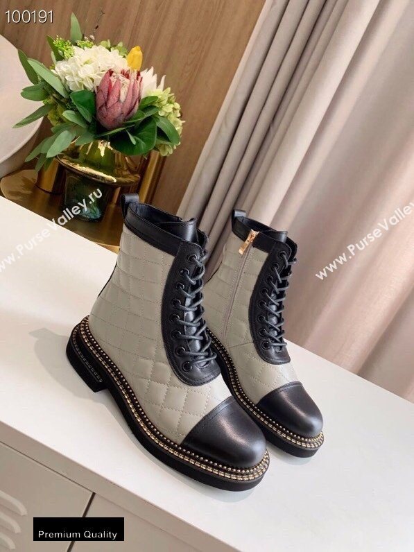 Chanel Logo Lace-Ups Ankle Boots CH18 2020 (lede-20082218)