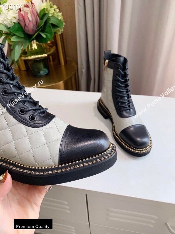 Chanel Logo Lace-Ups Ankle Boots CH18 2020 (lede-20082218)