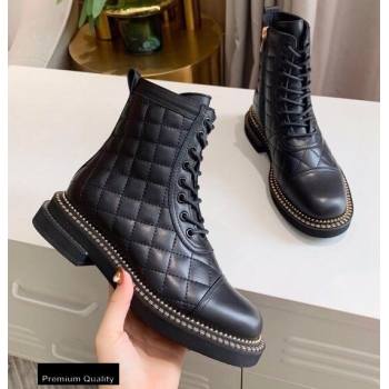 Chanel Logo Lace-Ups Ankle Boots CH16 2020 (lede-20082216)