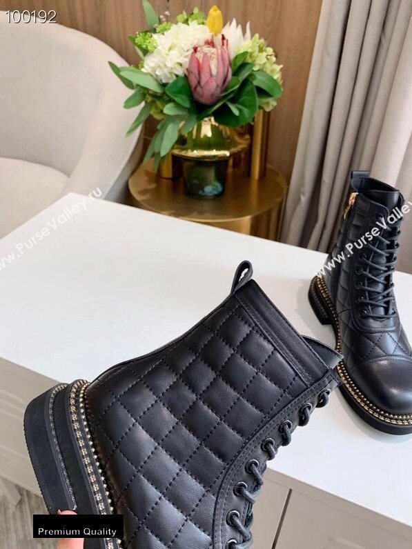 Chanel Logo Lace-Ups Ankle Boots CH16 2020 (lede-20082216)