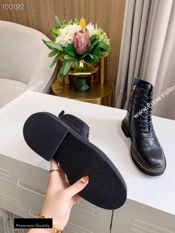 Chanel Logo Lace-Ups Ankle Boots CH16 2020 (lede-20082216)