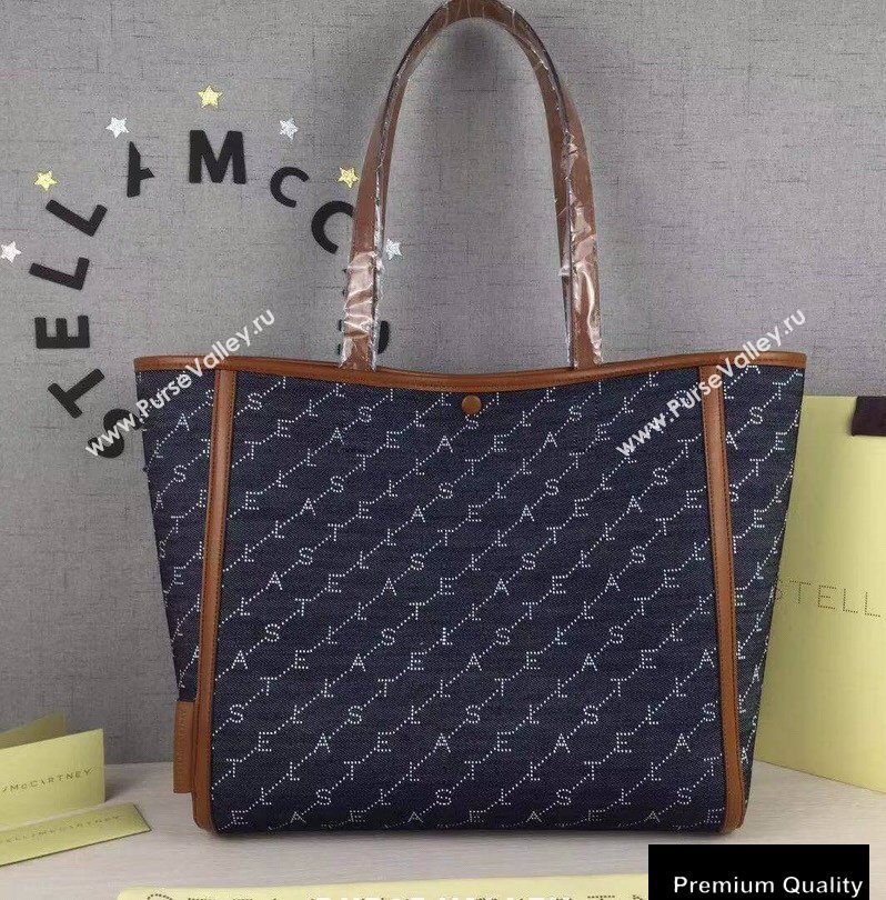 Stella Mccartney Monogram Small Tote Bag Denim Blue (weijian-20082409)