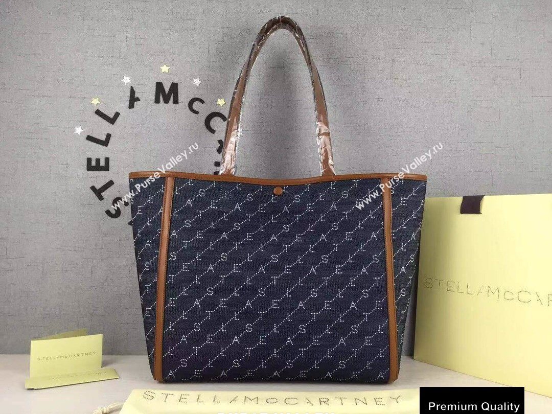 Stella Mccartney Monogram Small Tote Bag Denim Blue (weijian-20082409)
