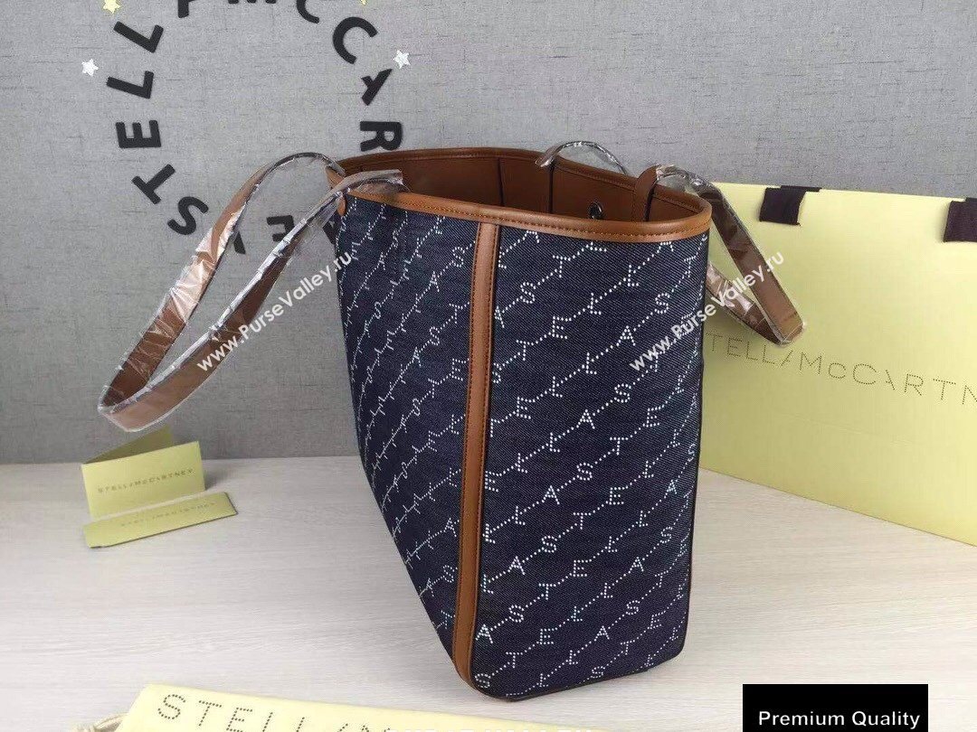 Stella Mccartney Monogram Small Tote Bag Denim Blue (weijian-20082409)