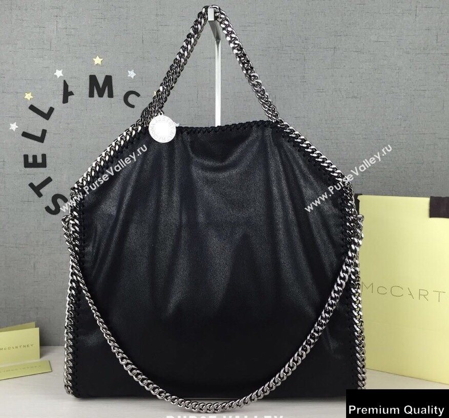 Stella Mccartney Falabella 3-chain Fold Over Tote Bag Black/Silver (weijian-20082508)
