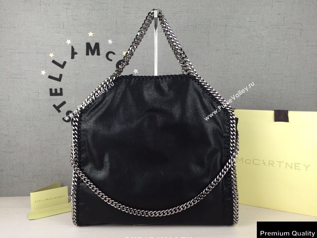 Stella Mccartney Falabella 3-chain Fold Over Tote Bag Black/Silver (weijian-20082508)
