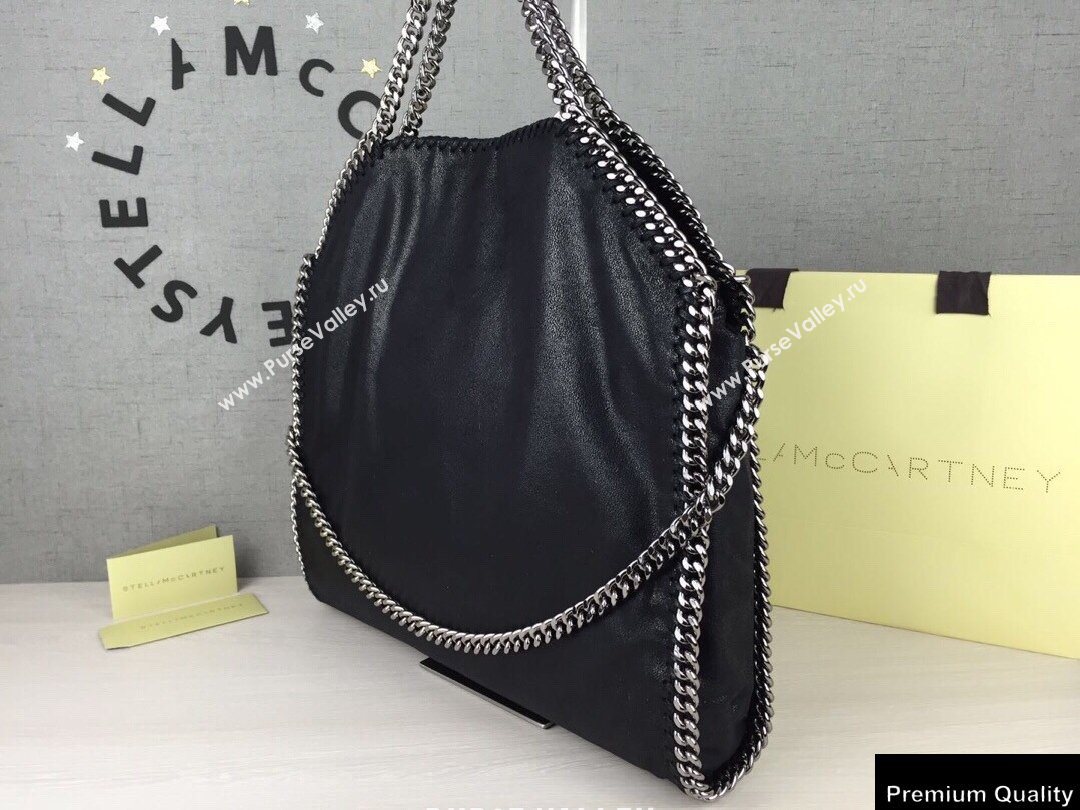 Stella Mccartney Falabella 3-chain Fold Over Tote Bag Black/Silver (weijian-20082508)