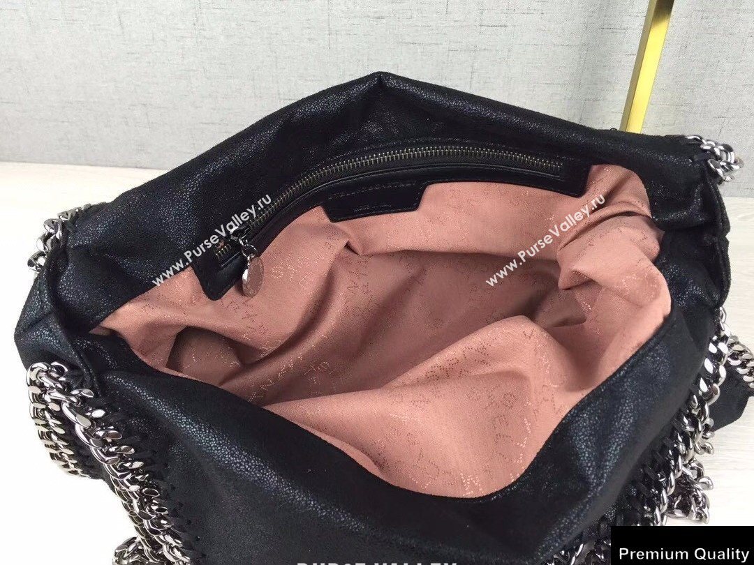 Stella Mccartney Falabella 3-chain Fold Over Tote Bag Black/Silver (weijian-20082508)
