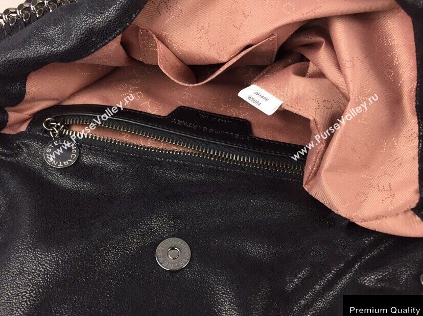 Stella Mccartney Falabella 3-chain Fold Over Tote Bag Black/Silver (weijian-20082508)
