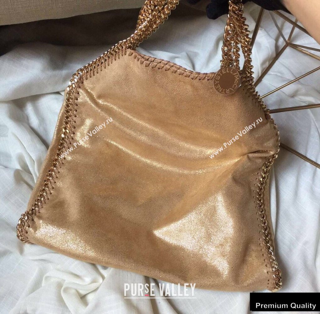 Stella Mccartney Falabella 3-chain Fold Over Tote Bag Pearl Gold (weijian-20082505)