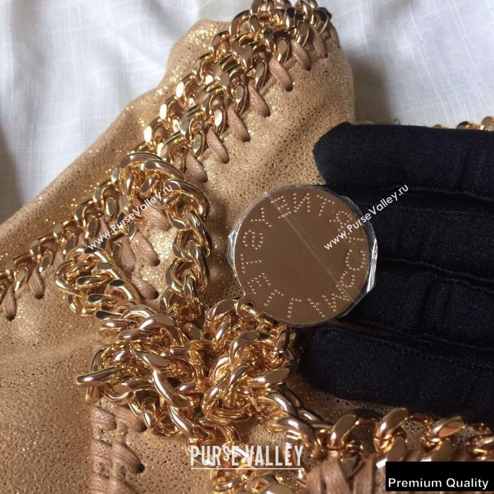 Stella Mccartney Falabella 3-chain Fold Over Tote Bag Pearl Gold (weijian-20082505)
