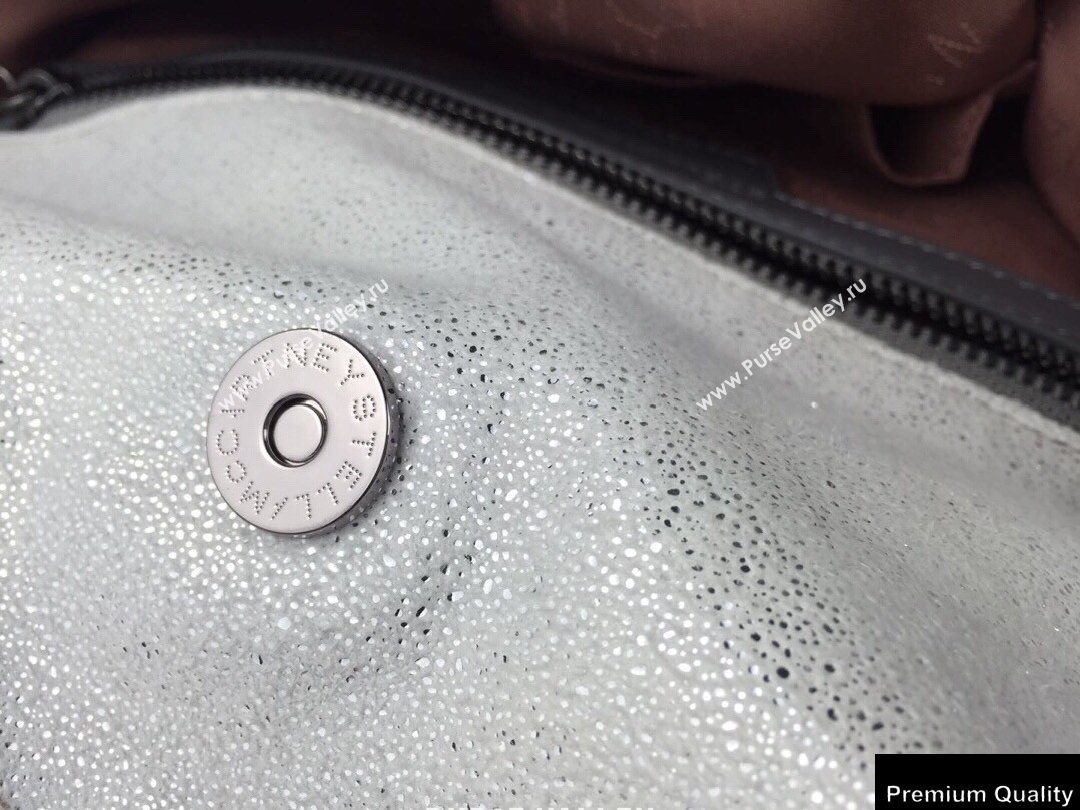 Stella Mccartney Falabella 3-chain Fold Over Tote Bag Pearl Silver White (weijian-20082504)