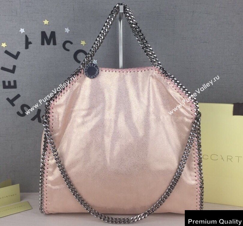 Stella Mccartney Falabella 3-chain Fold Over Tote Bag Pearl Pink (weijian-20082503)