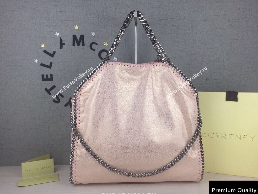 Stella Mccartney Falabella 3-chain Fold Over Tote Bag Pearl Pink (weijian-20082503)