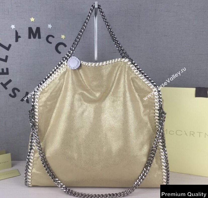 Stella Mccartney Falabella 3-chain Fold Over Tote Bag Pearl Beige (weijian-20082502)