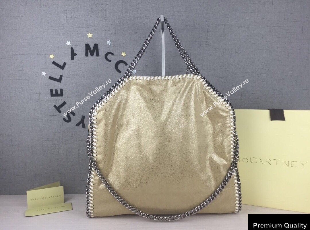 Stella Mccartney Falabella 3-chain Fold Over Tote Bag Pearl Beige (weijian-20082502)