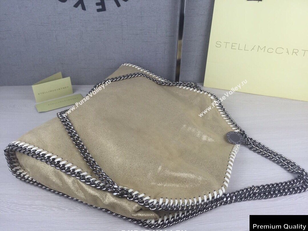 Stella Mccartney Falabella 3-chain Fold Over Tote Bag Pearl Beige (weijian-20082502)