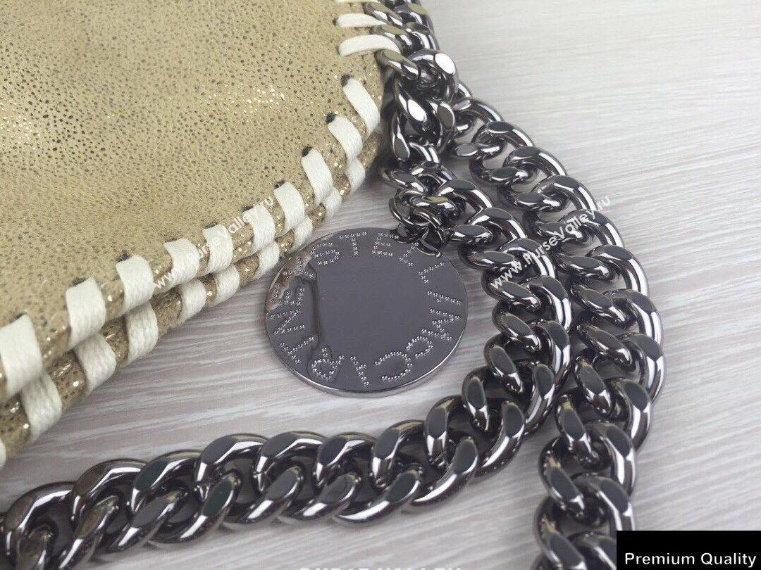 Stella Mccartney Falabella 3-chain Fold Over Tote Bag Pearl Beige (weijian-20082502)