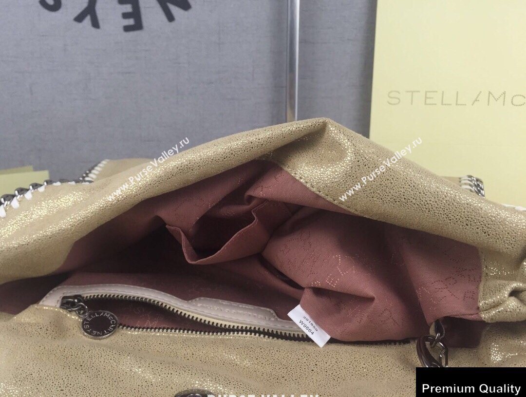 Stella Mccartney Falabella 3-chain Fold Over Tote Bag Pearl Beige (weijian-20082502)