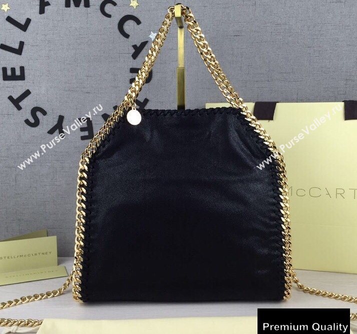 Stella Mccartney Falabella Mini Tote Bag Black/Gold (weijian-20082524)