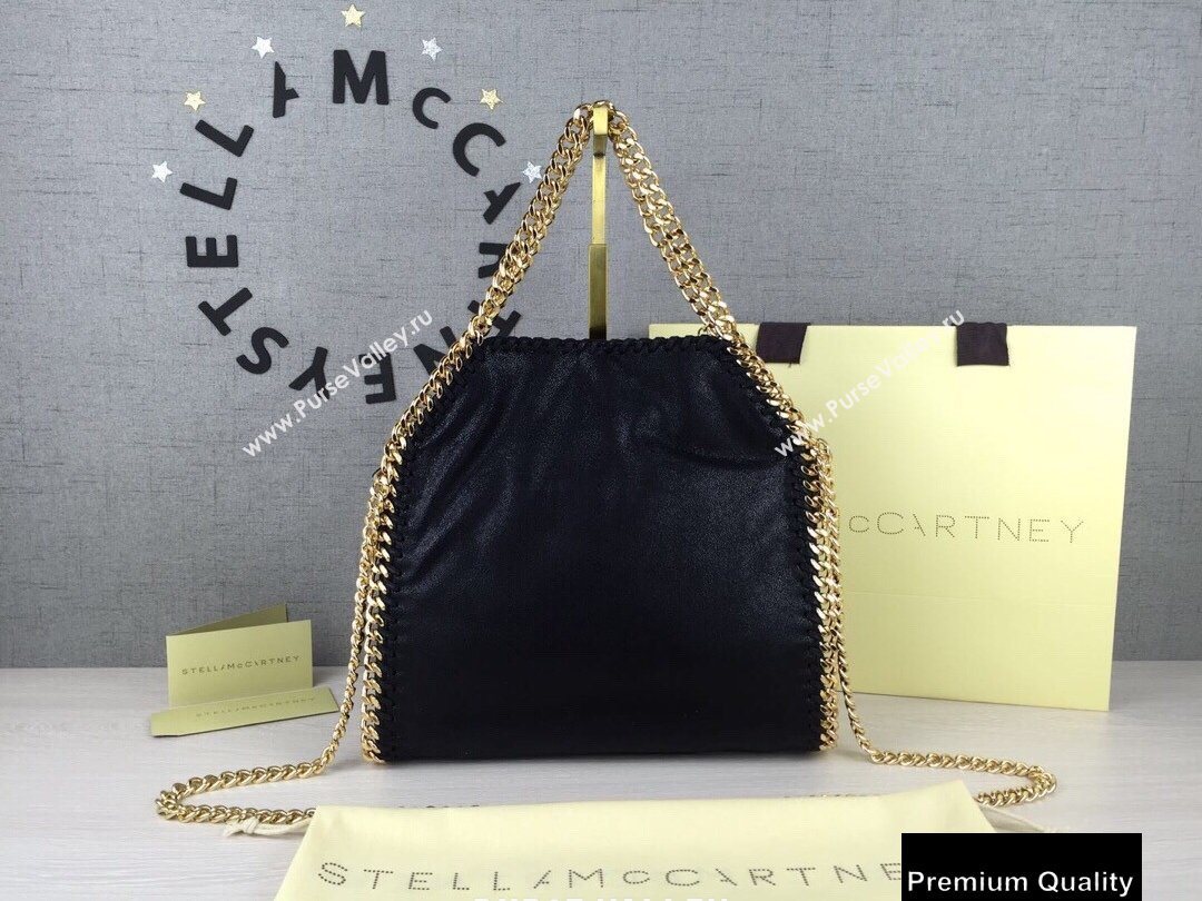 Stella Mccartney Falabella Mini Tote Bag Black/Gold (weijian-20082524)