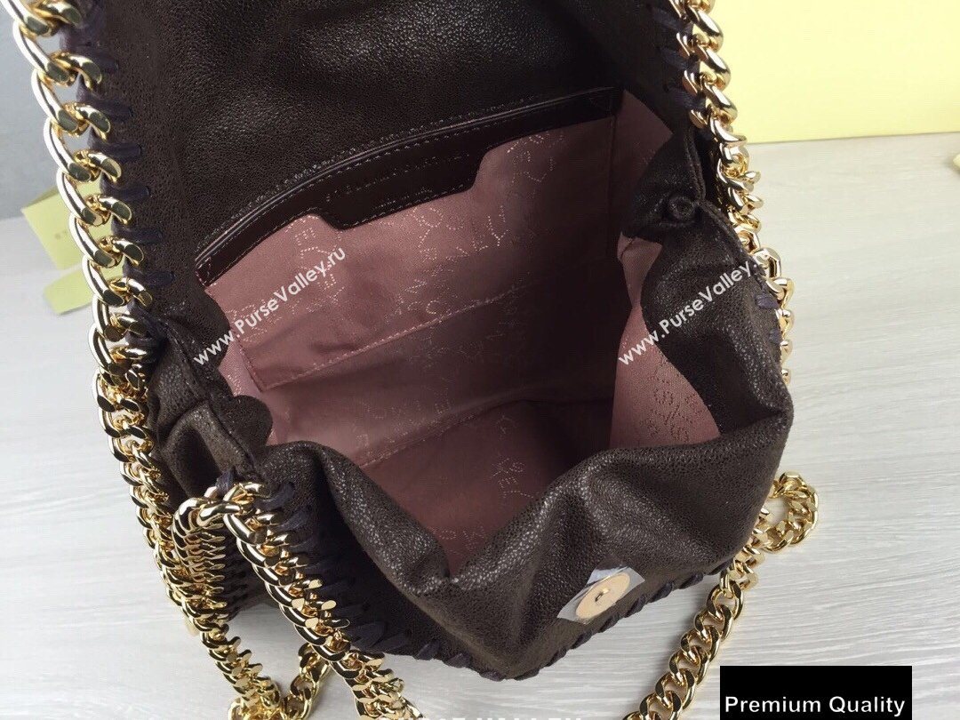 Stella Mccartney Falabella Mini Tote Bag Coffee/Gold (weijian-20082522)