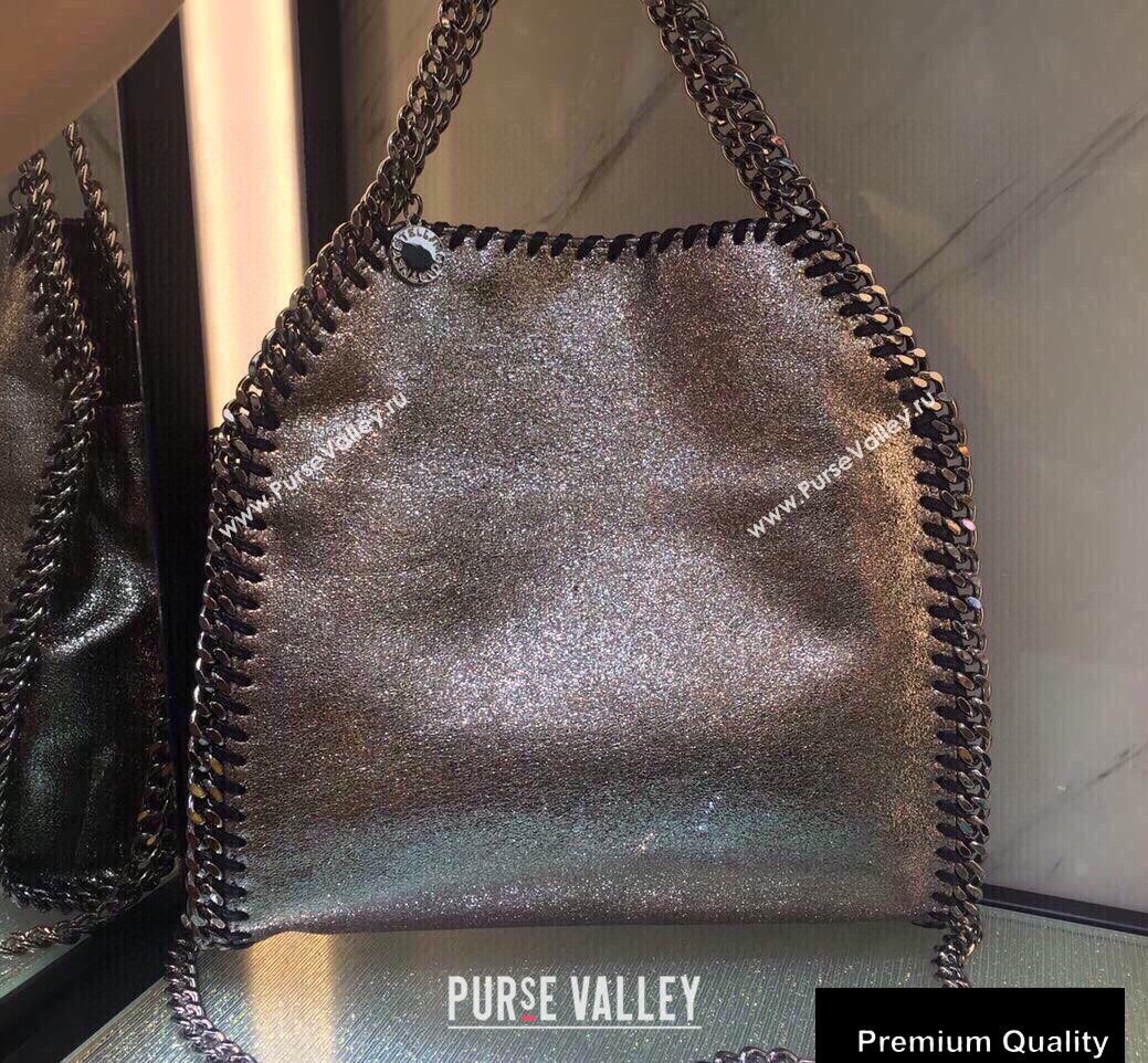 Stella Mccartney Falabella Mini Tote Bag Crinkled Silver (weijian-20082512)