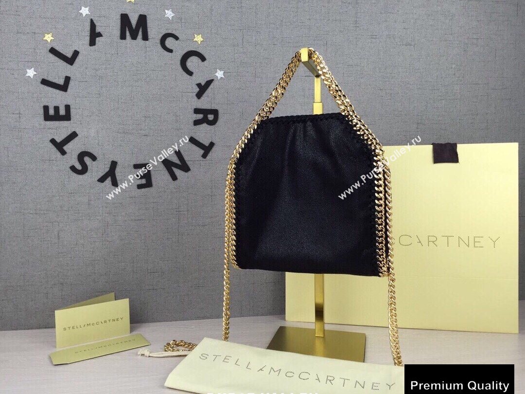 Stella Mccartney Falabella Tiny Tote Bag Black/Gold (weijian-20082540)