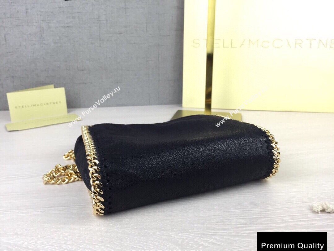 Stella Mccartney Falabella Tiny Tote Bag Black/Gold (weijian-20082540)