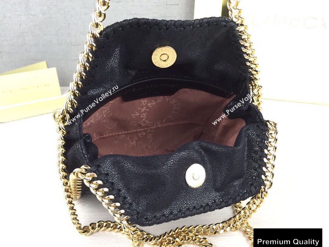 Stella Mccartney Falabella Tiny Tote Bag Black/Gold (weijian-20082540)