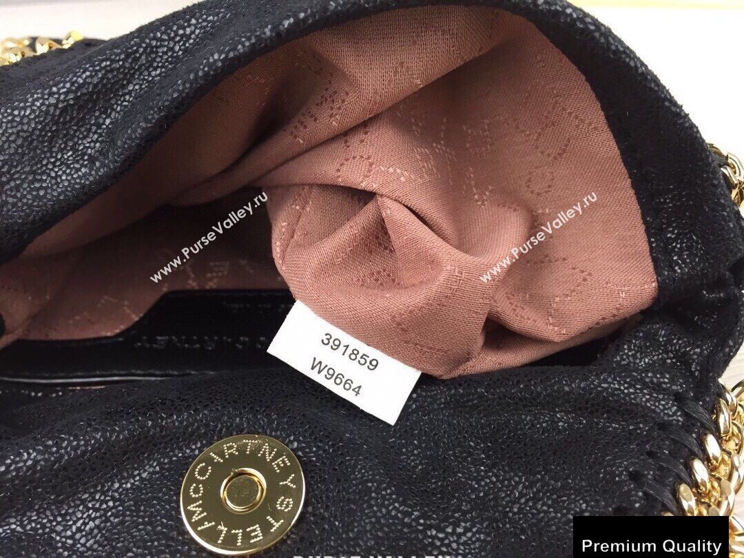 Stella Mccartney Falabella Tiny Tote Bag Black/Gold (weijian-20082540)