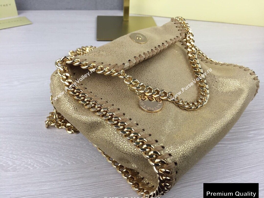Stella Mccartney Falabella Tiny Tote Bag Pearl Gold (weijian-20082534)