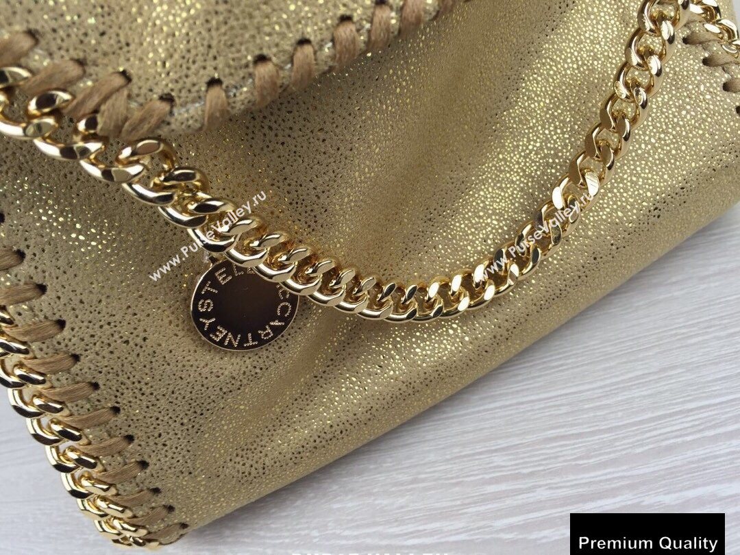 Stella Mccartney Falabella Tiny Tote Bag Pearl Gold (weijian-20082534)