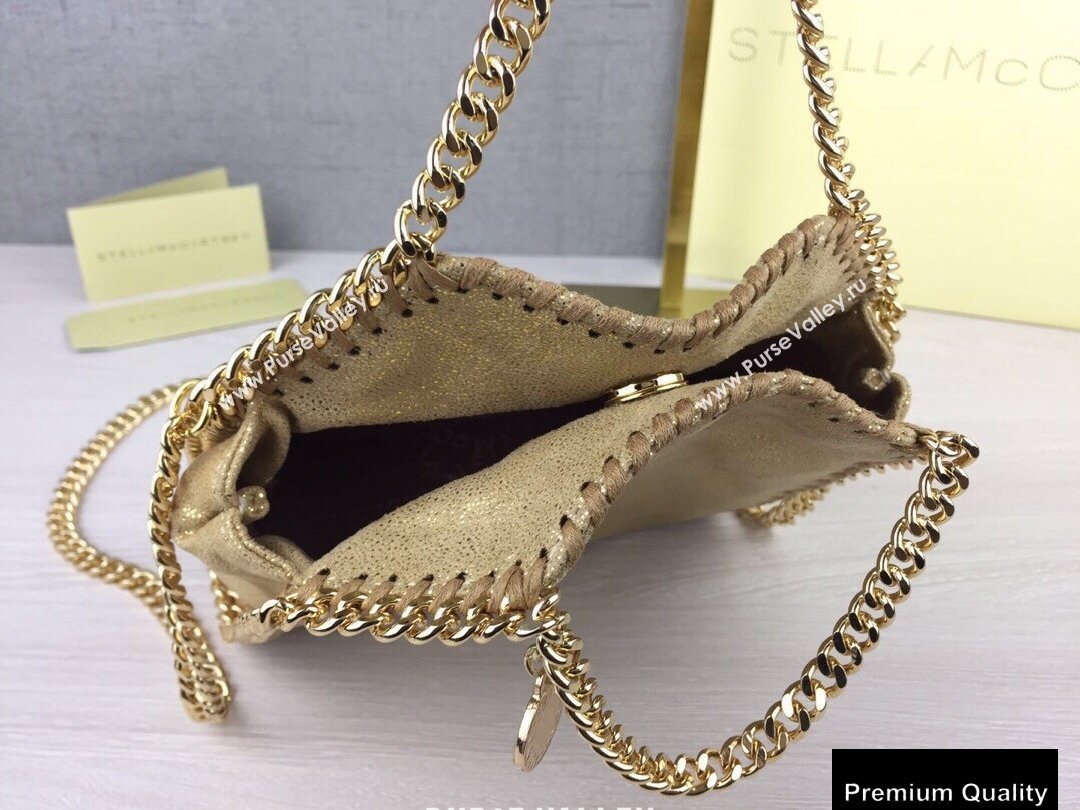 Stella Mccartney Falabella Tiny Tote Bag Pearl Gold (weijian-20082534)