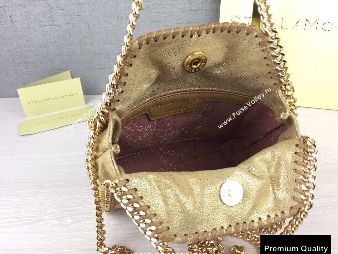 Stella Mccartney Falabella Tiny Tote Bag Pearl Gold (weijian-20082534)