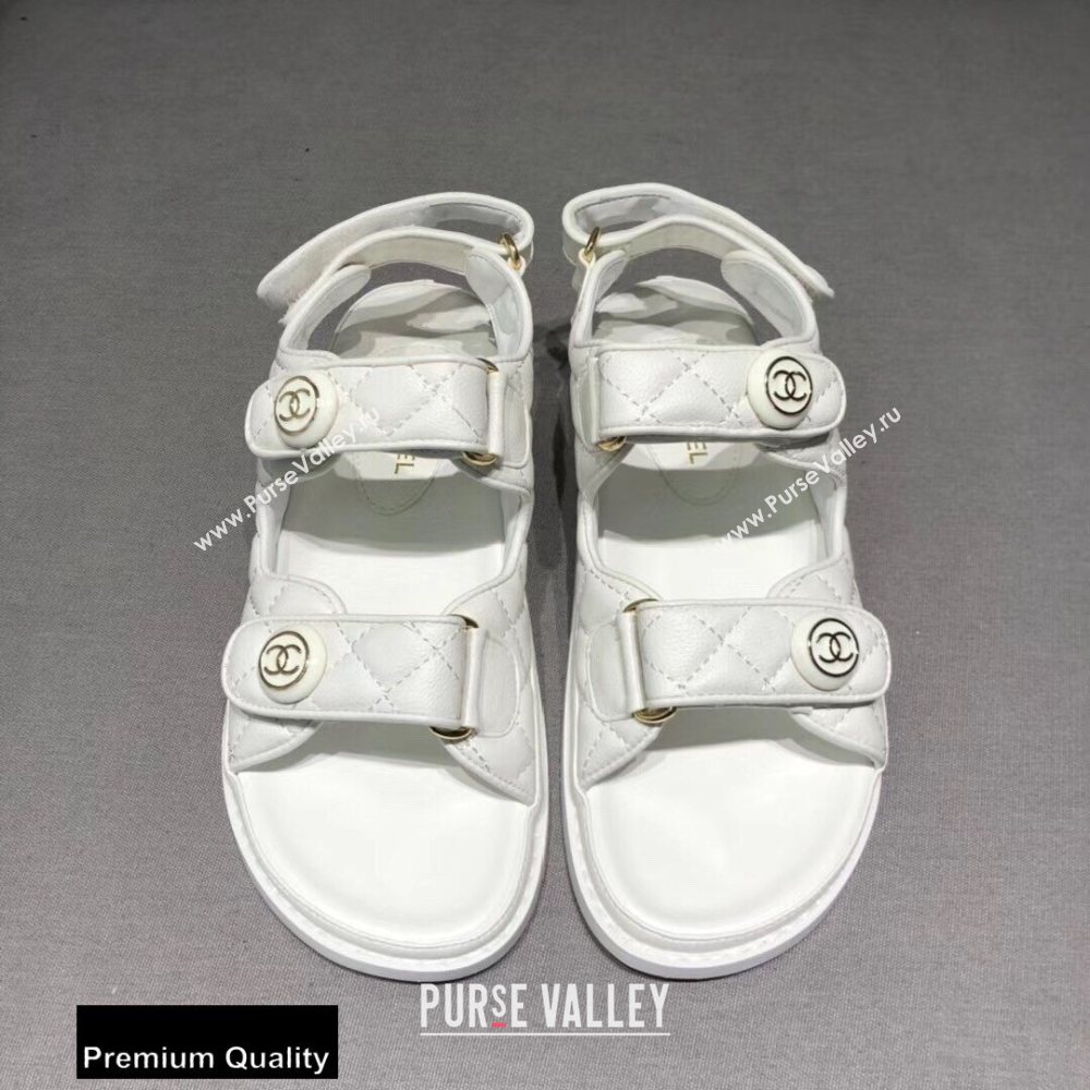 Chanel CC Logo Magic Loop Beach Sandals White 02 2020 (jimi-20082604)