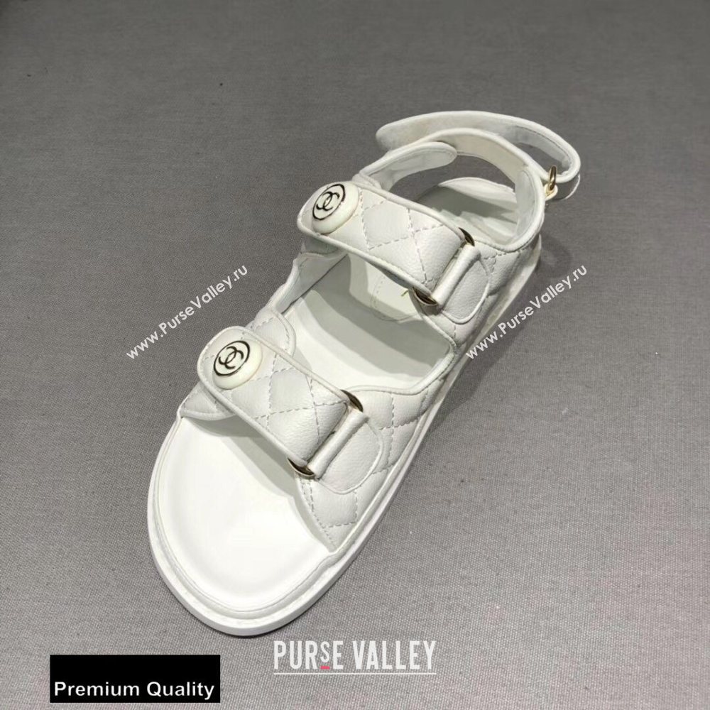 Chanel CC Logo Magic Loop Beach Sandals White 02 2020 (jimi-20082604)