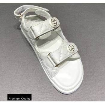 Chanel CC Logo Magic Loop Beach Sandals White 02 2020 (jimi-20082604)