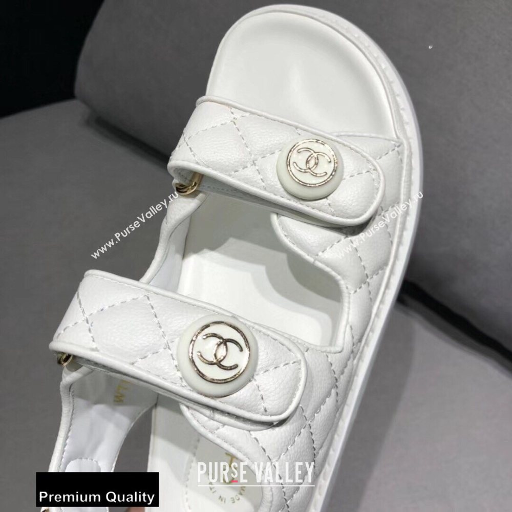Chanel CC Logo Magic Loop Beach Sandals White 02 2020 (jimi-20082604)