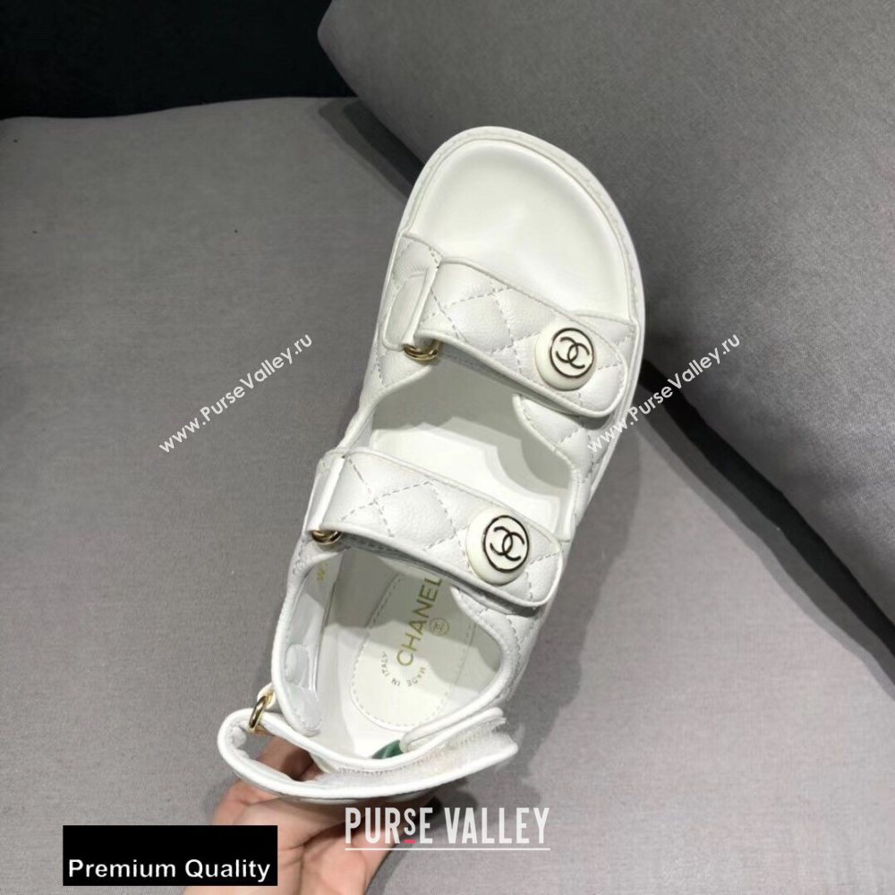 Chanel CC Logo Magic Loop Beach Sandals White 02 2020 (jimi-20082604)