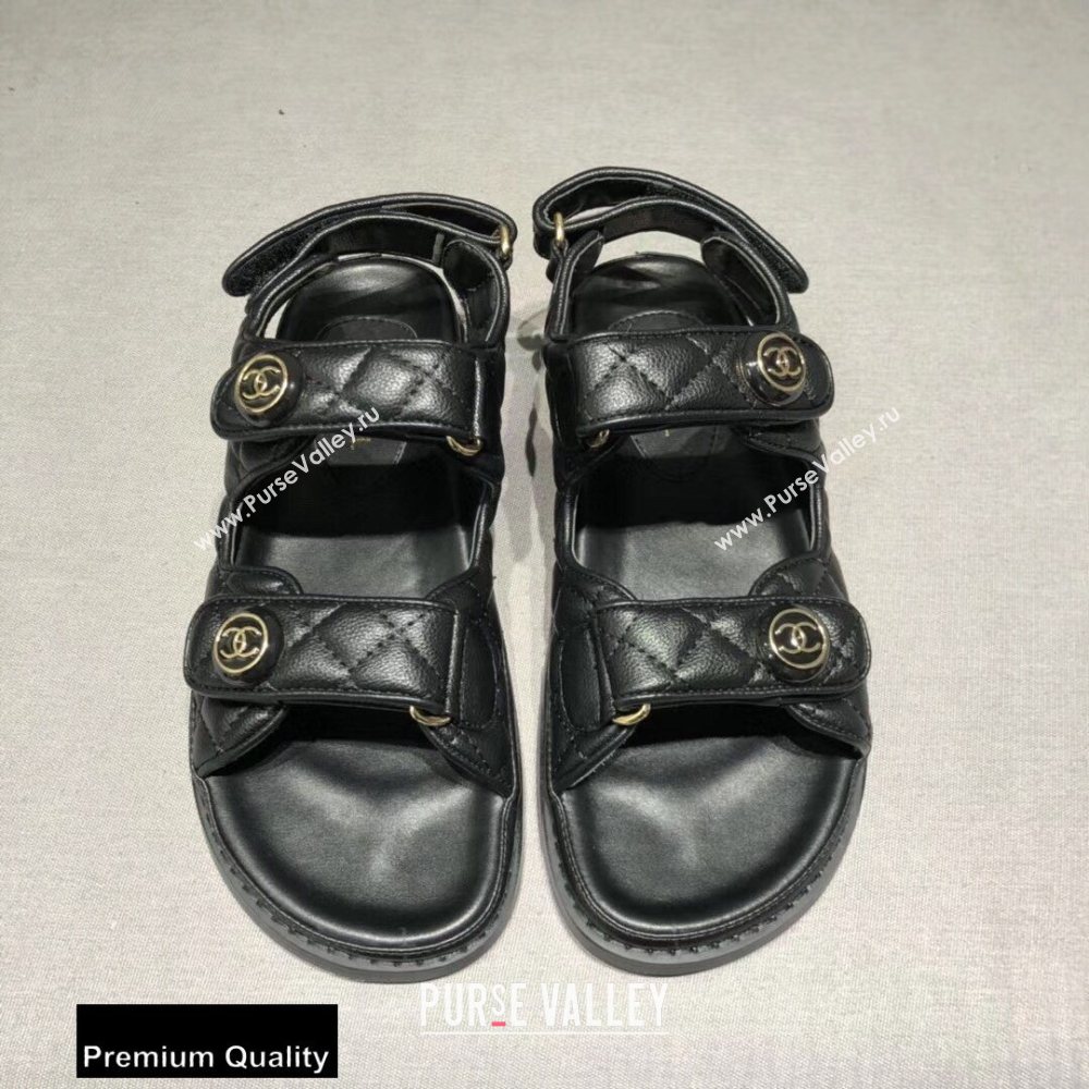 Chanel CC Logo Magic Loop Beach Sandals Black 02 2020 (jimi-20082603)